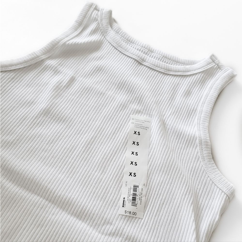 Nine West Ribbed XS Top - White - Picture 4 of 6